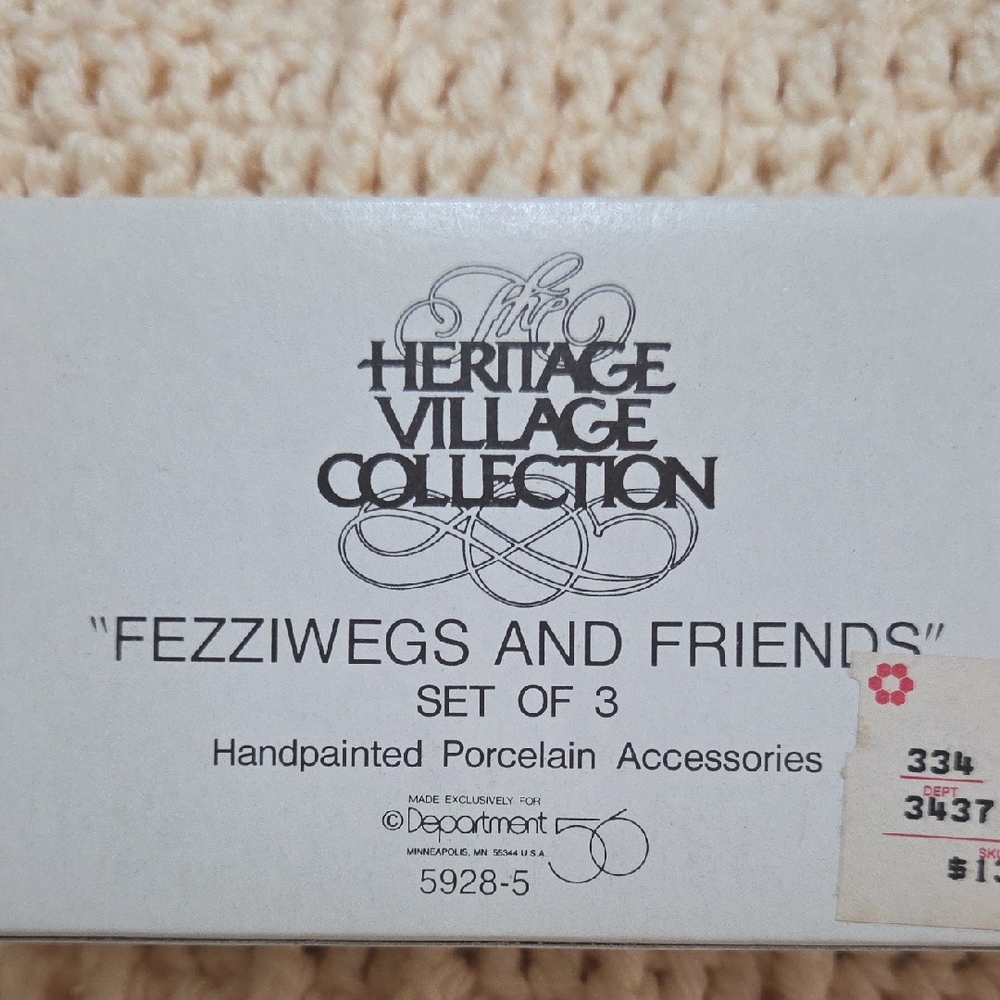 Department 56 Heritage Village Collection Set " Fezziwegs And Friends"